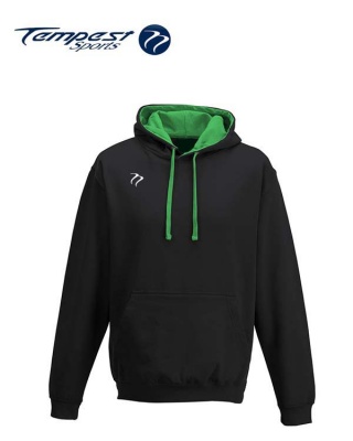 Tempest Lightweight Black Green Hooded Sweatshirt